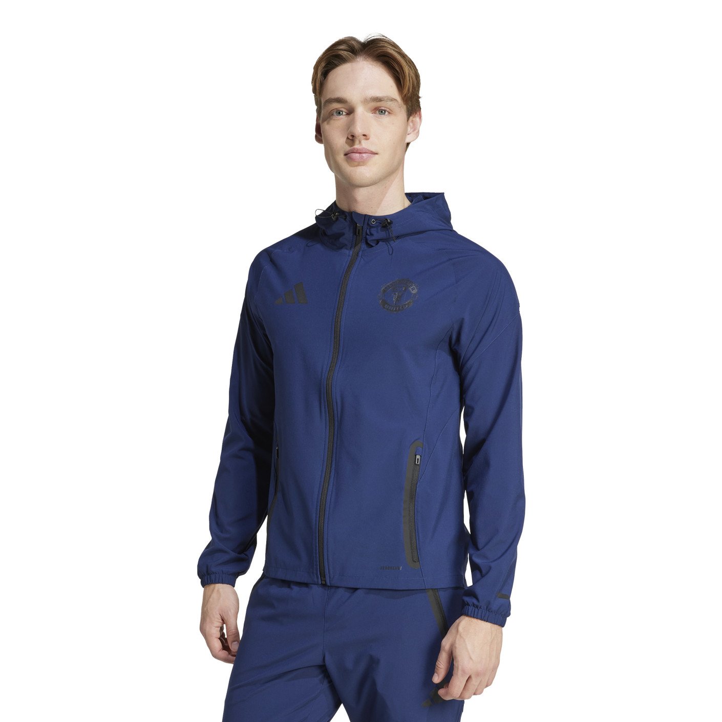 adidas Manchester United Vis Tech Trainingspak Full-Zip 2024-2025 Blauw