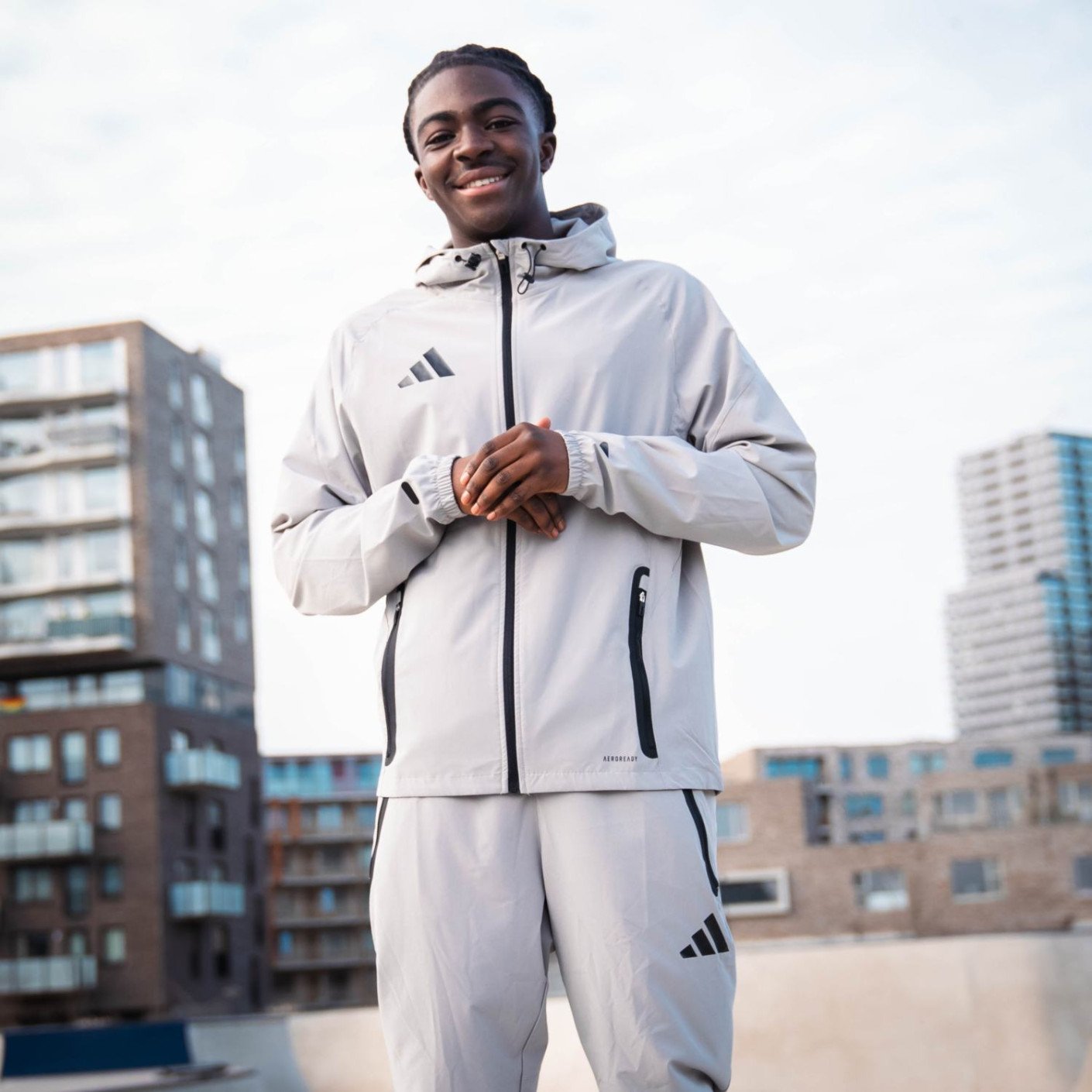adidas Tiro 25 Vis Tech Competition Hooded Trainingspak Full-Zip Grijs Zwart